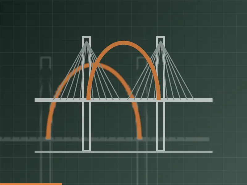Bridge illustration representing construction and infrastructure