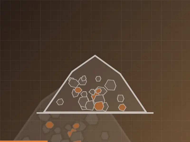 Bauxite ore sample heap for alumina and silica analysis